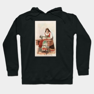 Vintage sewing machine advertisement with woman Hoodie